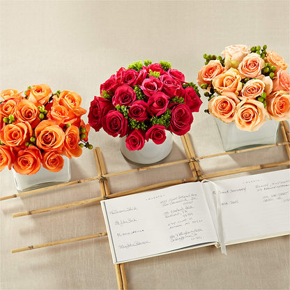 Dawn Rose Centerpiece – TREASURE HUT FLOWERS GIFTS & GHSES, Delavan WI